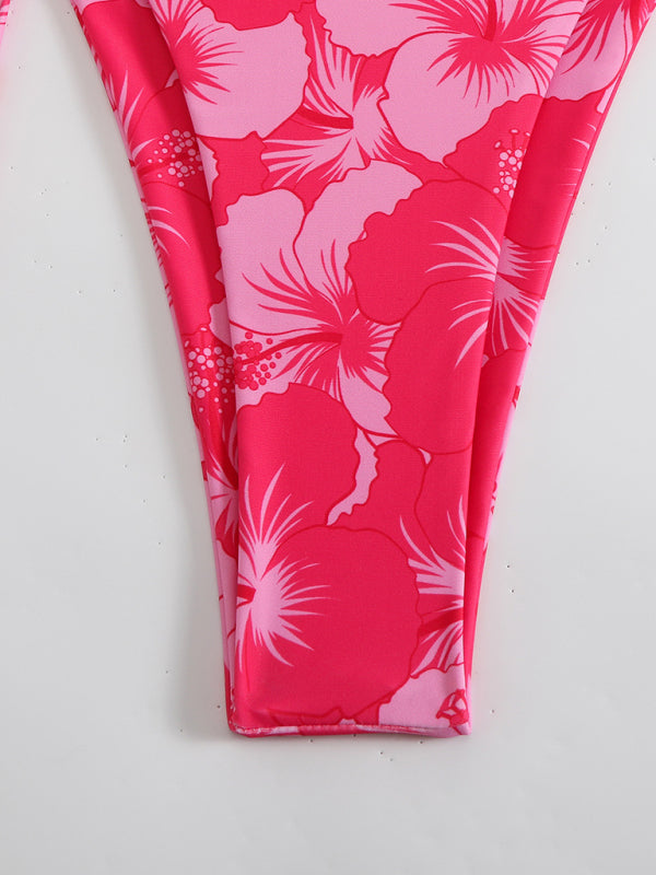 Valenzora | Floral pattern halterneck bikini