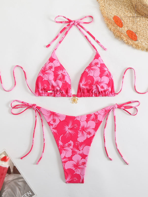 Valenzora | Floral pattern halterneck bikini