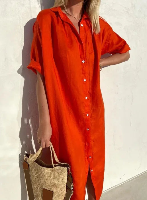 Valenzora | Leinen-Hemdblusenkleid