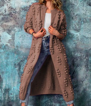 Valenzora Wave Long Knit Coat
