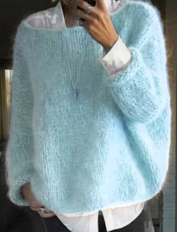 Colorful off-shoulder sweater