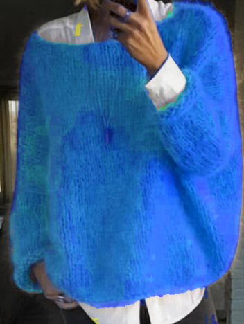 Colorful off-shoulder sweater
