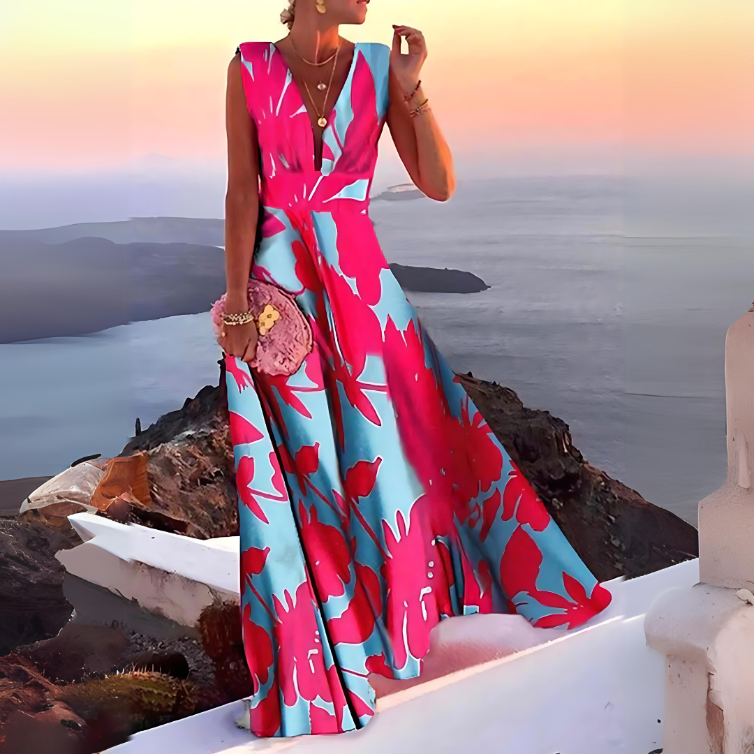 Valenzora | Sleeveless printed dress for women Emilia