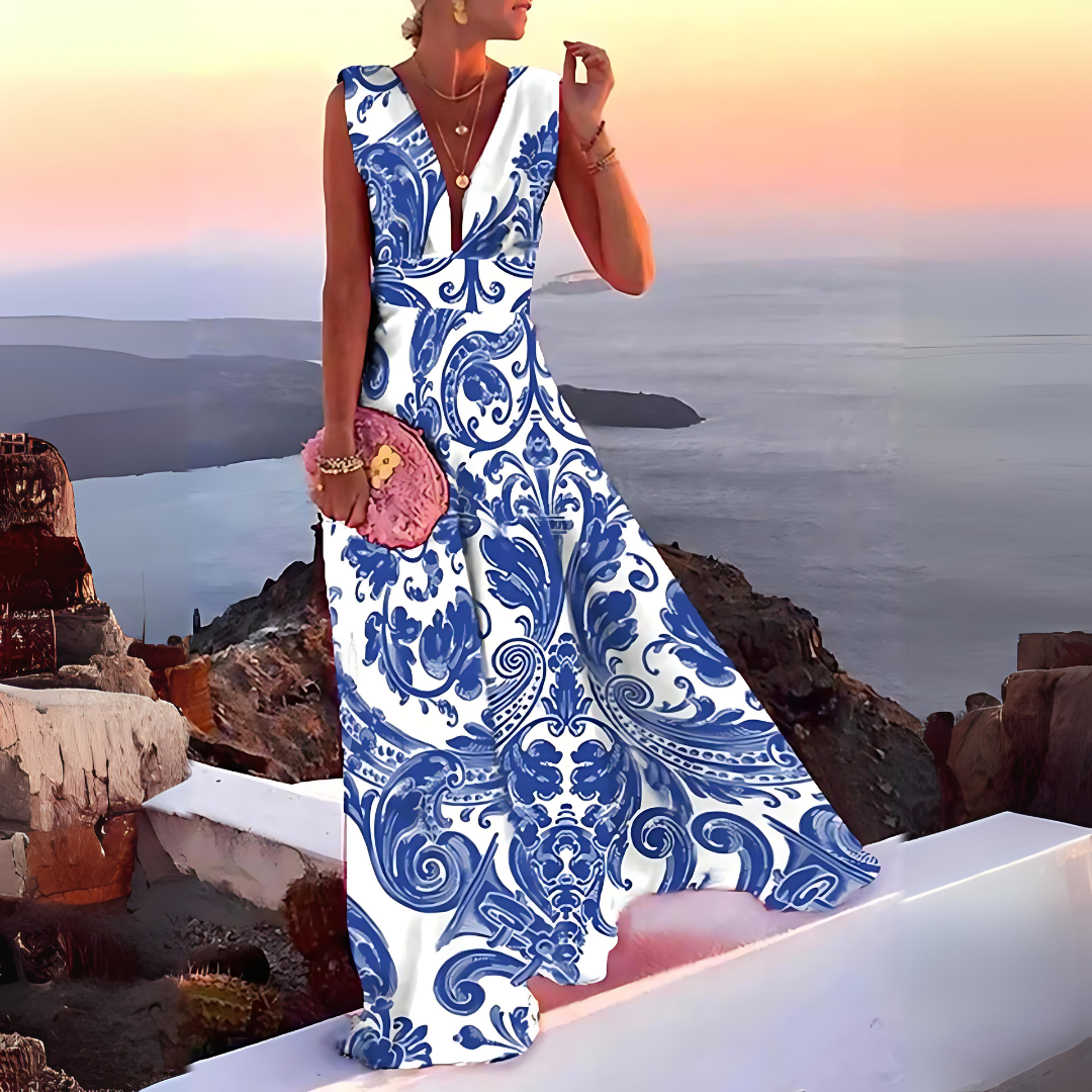 Valenzora | Sleeveless printed dress for women Emilia