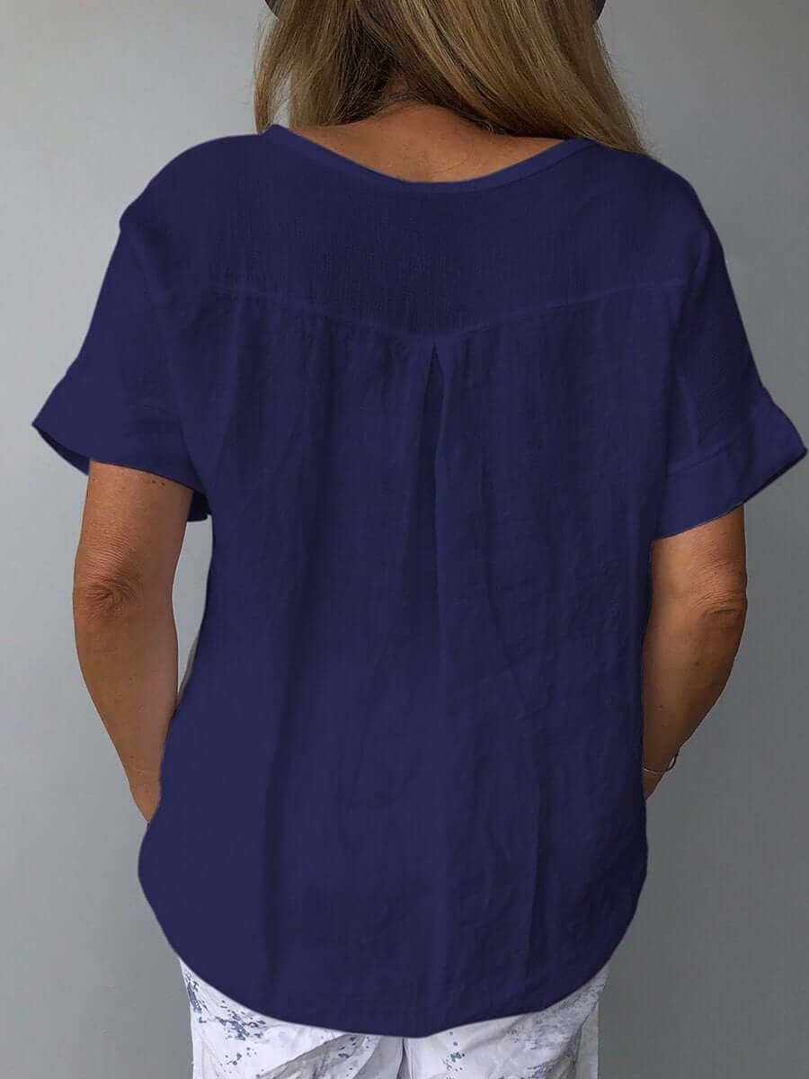 Valenzora | Breathable Cotton Linen Top Casual, Lightweight, Sustainable, Year-Round Style