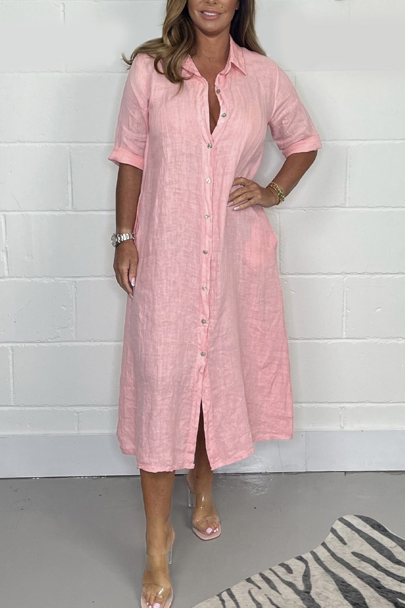 Valenzora | Linen shirt dress