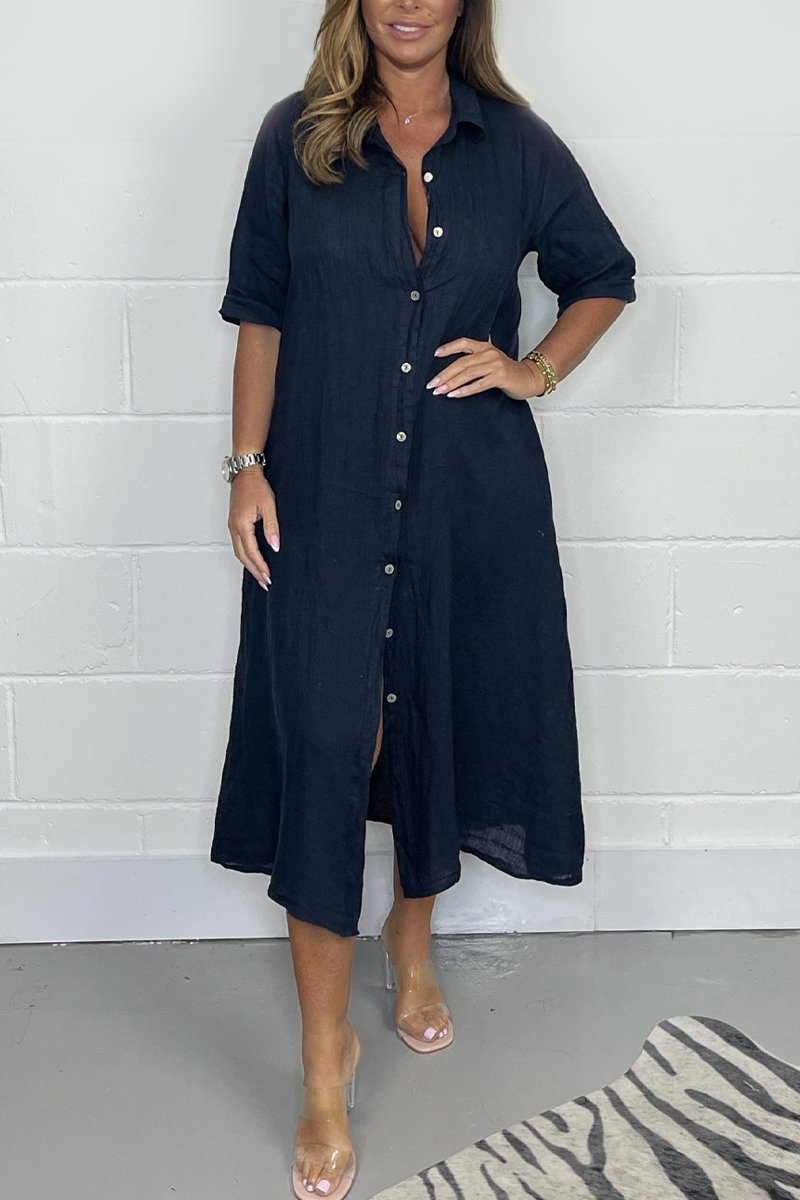 Valenzora | Linen shirt dress