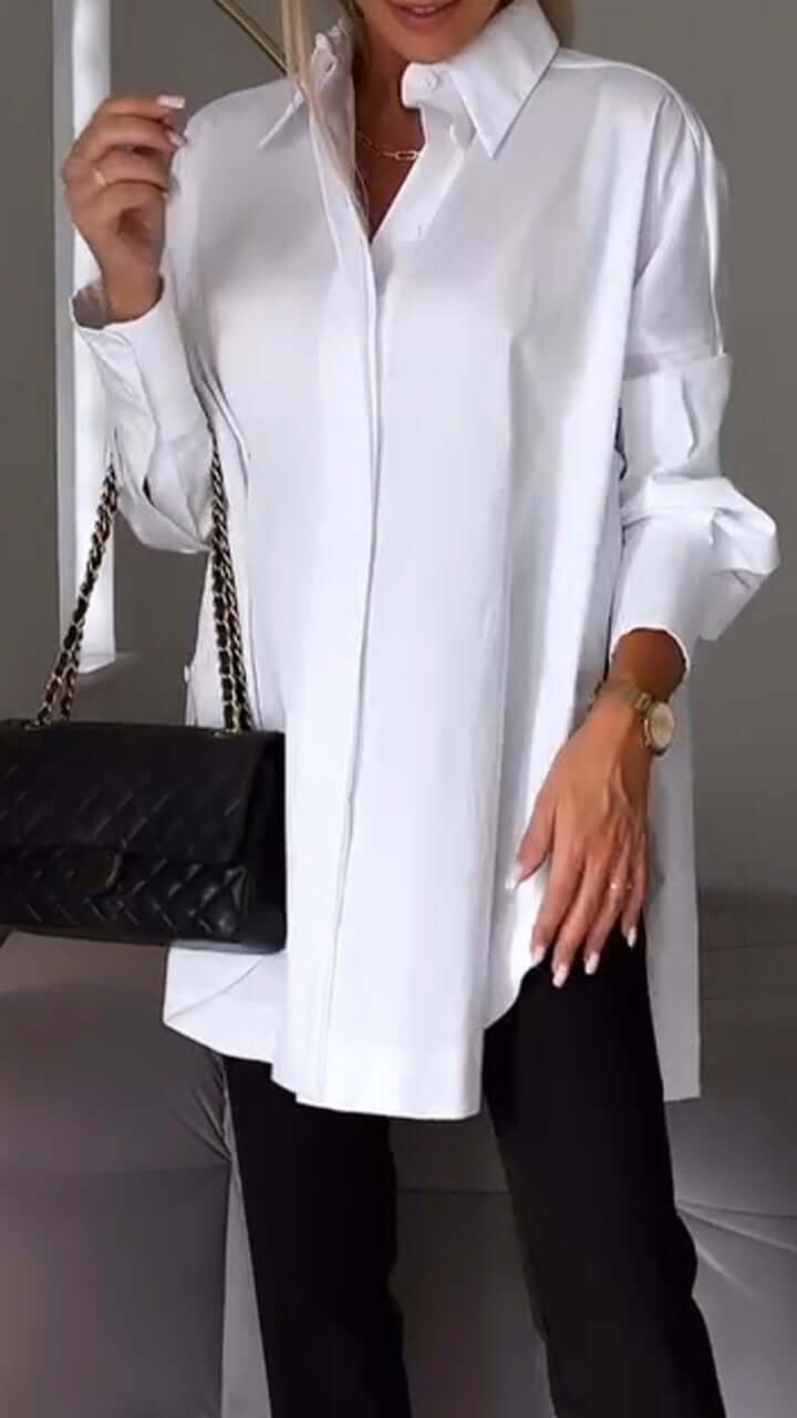 Valenzora | Lapel Slit Shirt