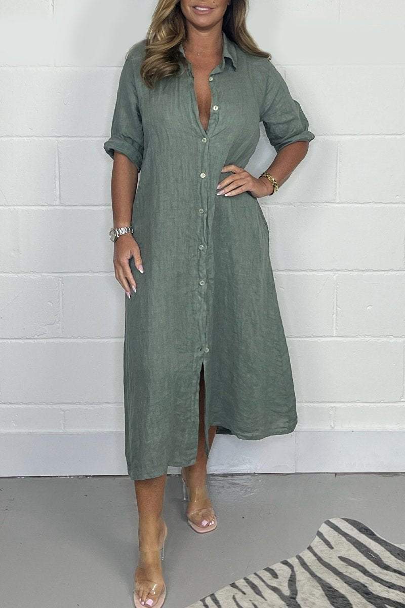 Valenzora | Linen shirt dress