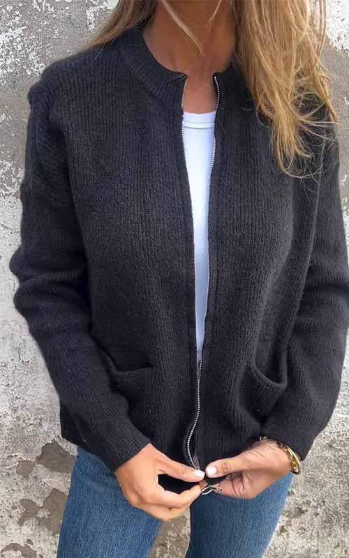 Valenzora | Superweicher, warmer Cardigan mit Reißverschluss