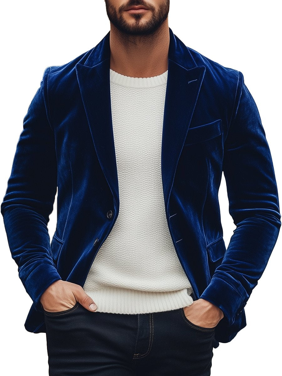 Valenzora | Vintage Samt-Einreiher-Anzugjacke Elegant & Stilvoll