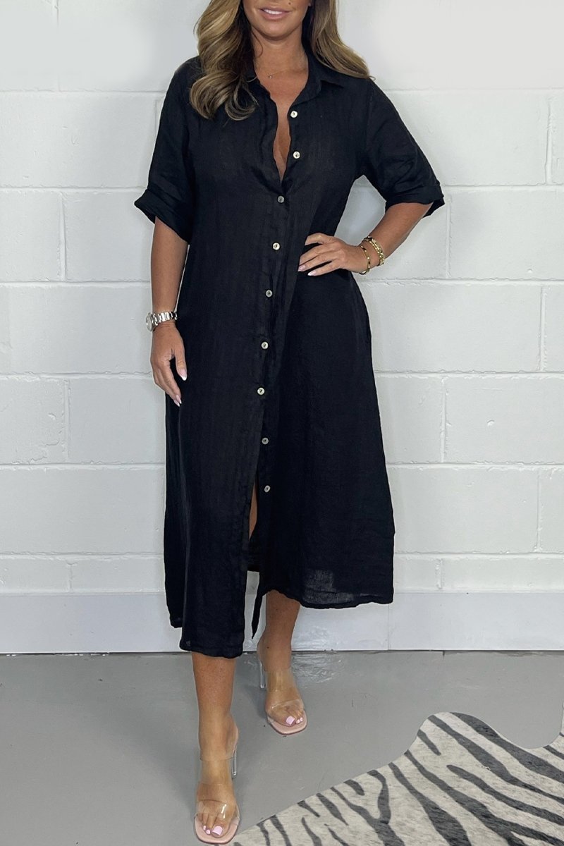 Valenzora | Linen shirt dress