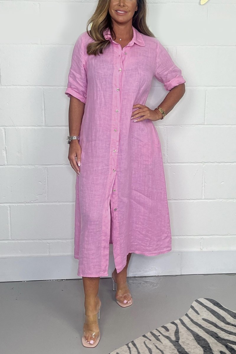 Valenzora | Linen shirt dress