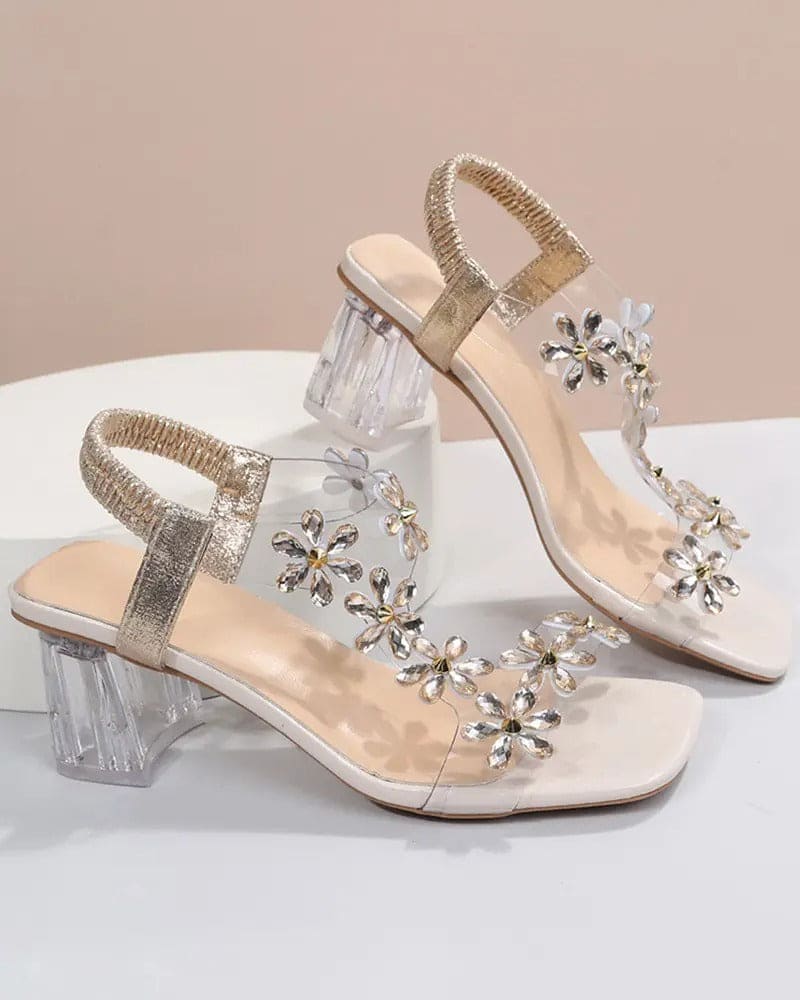 Valenzora | Sandaletten mit Riemchen und Strass, High Heels