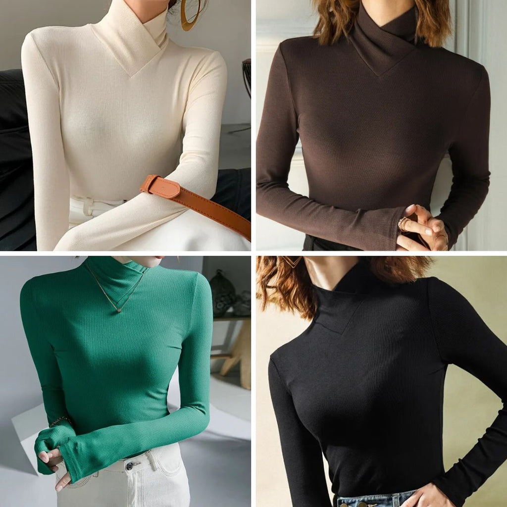 Karen™ - Women's Threaded Roll Neck Sweater