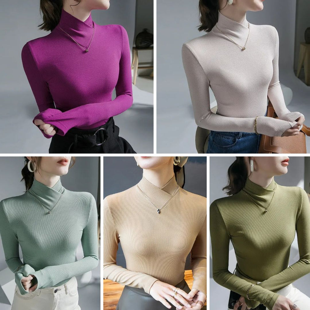 Karen™ - Women's Threaded Roll Neck Sweater