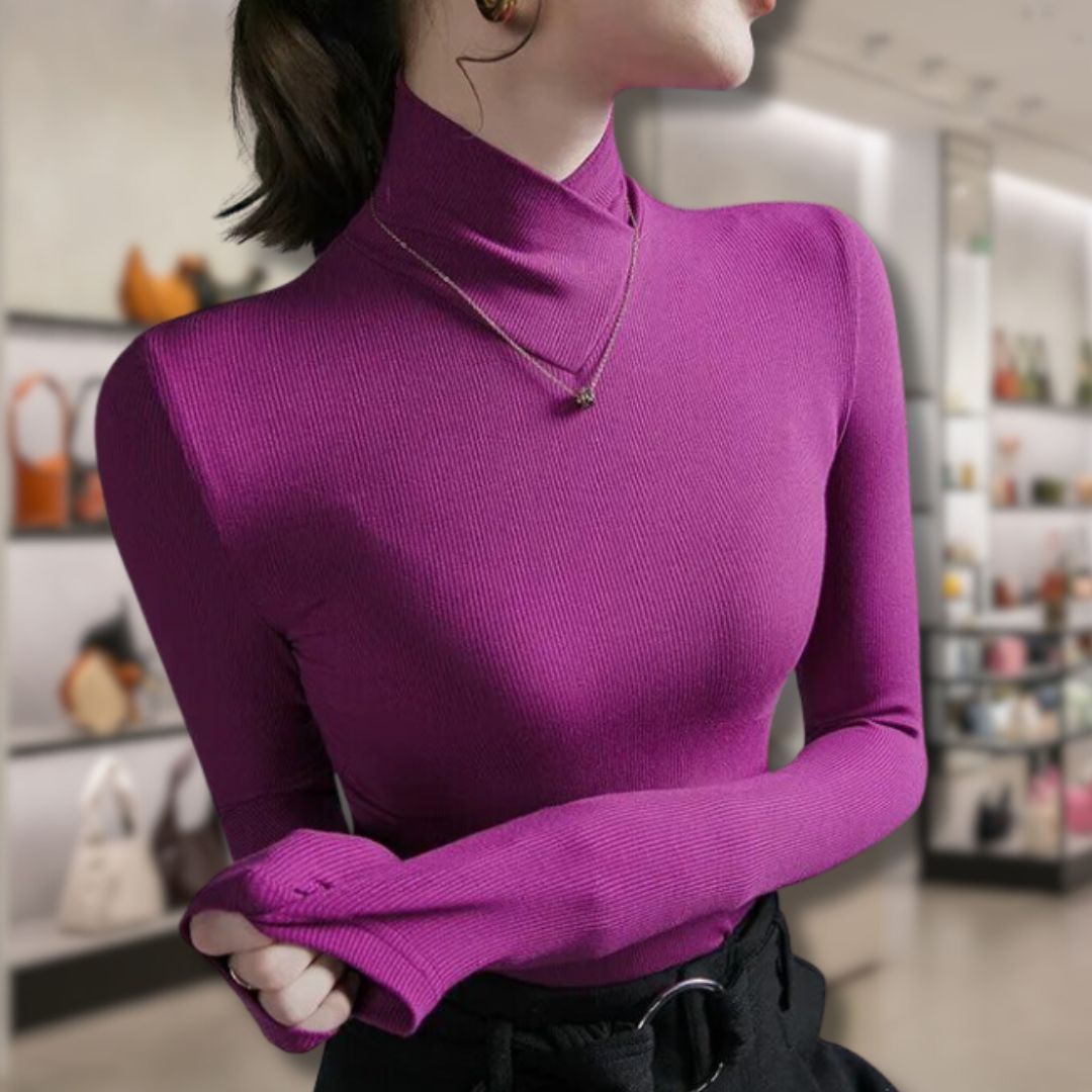 Karen™ - Women's Threaded Roll Neck Sweater