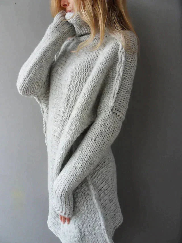 Valenzora – Grauer Oversized-Rollkragenpullover