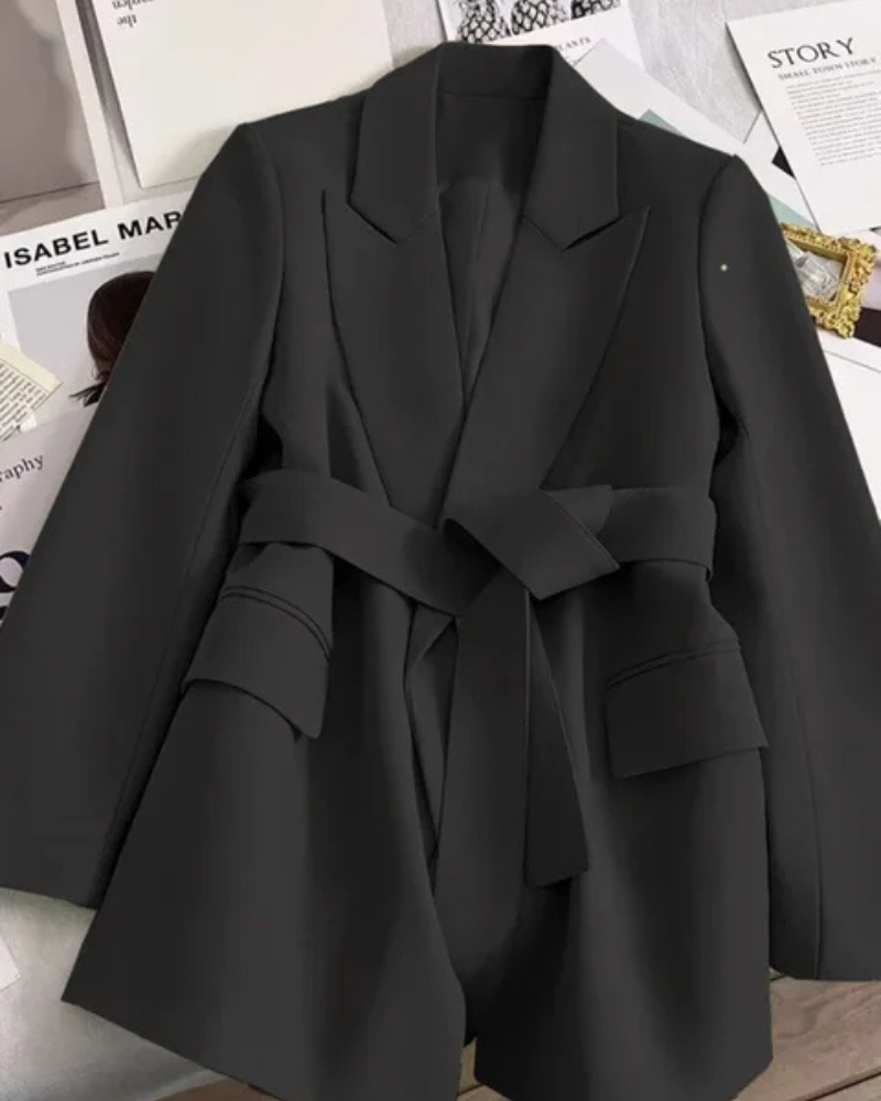 Valenzora | Klassischer Trenchcoat für Damen, schwarze Jacke