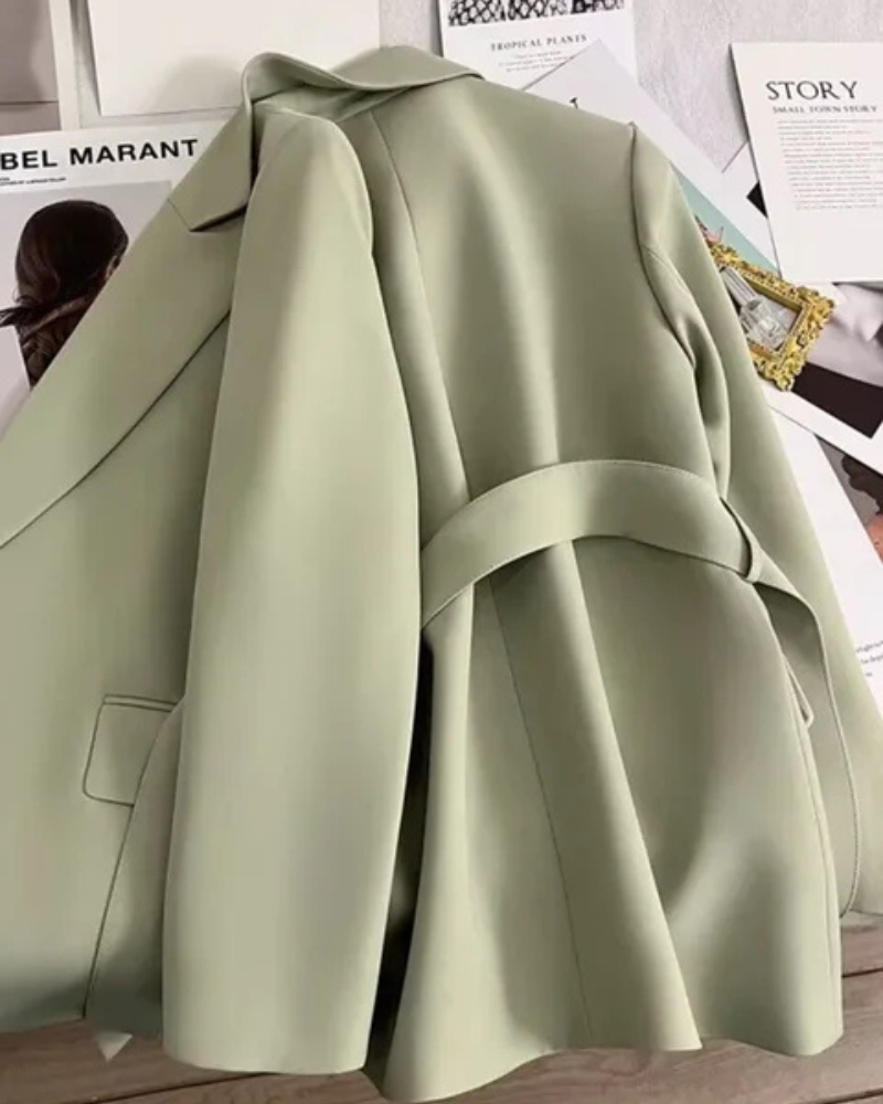 Valenzora | Klassischer Trenchcoat für Damen, schwarze Jacke