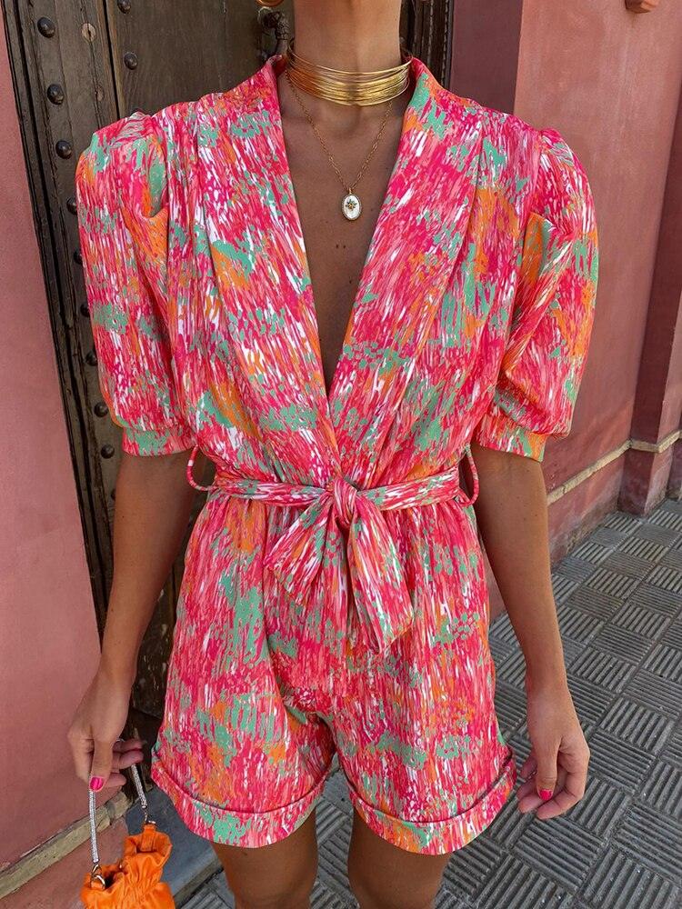 Valenzora | Women's Lightweight Belted Jumpsuit, Breathable, All-Season Casual Chic Outfit