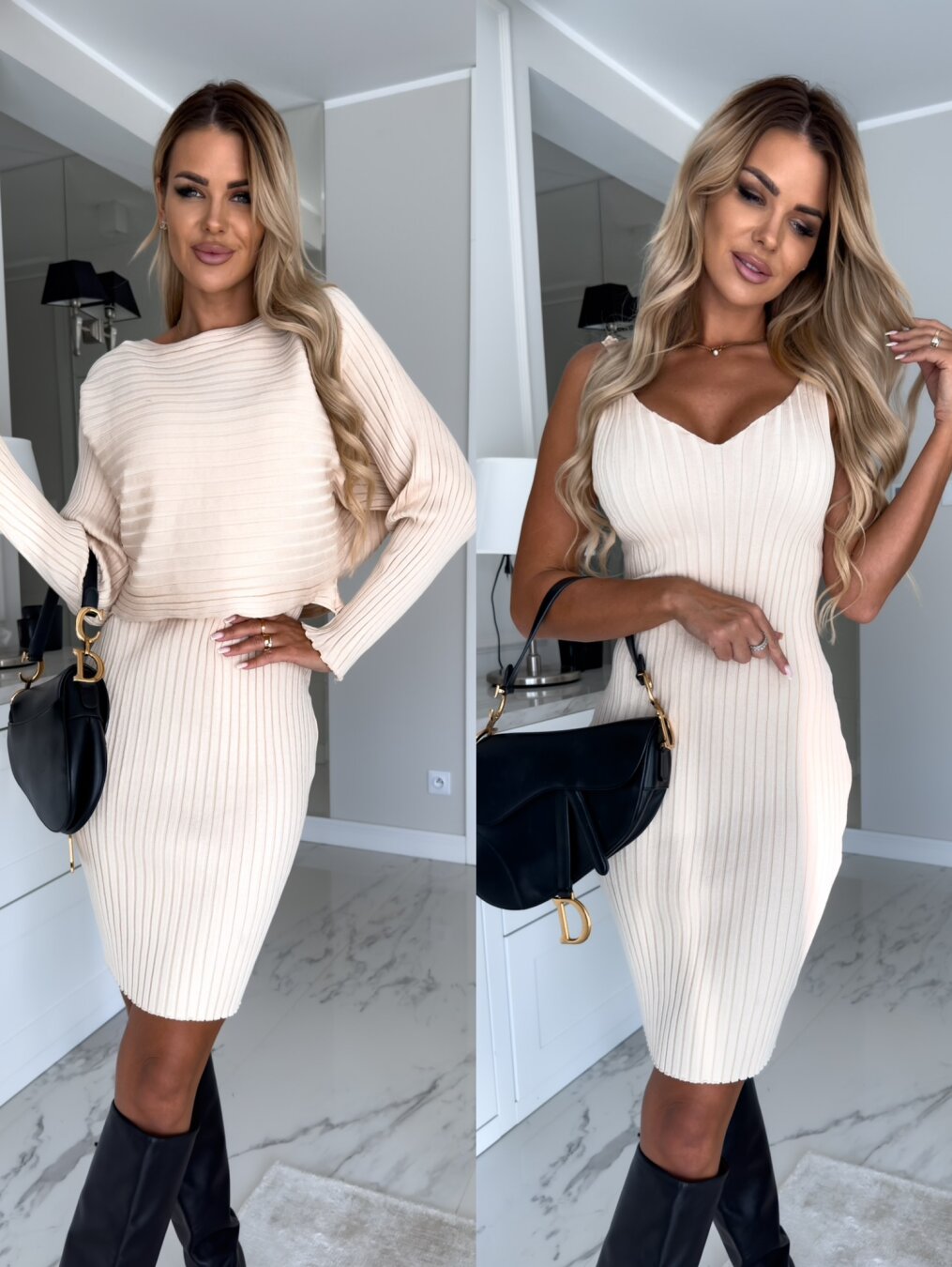 Valenzora | Two-piece set with dress and sweater for women | Stylish and comfortable outfit