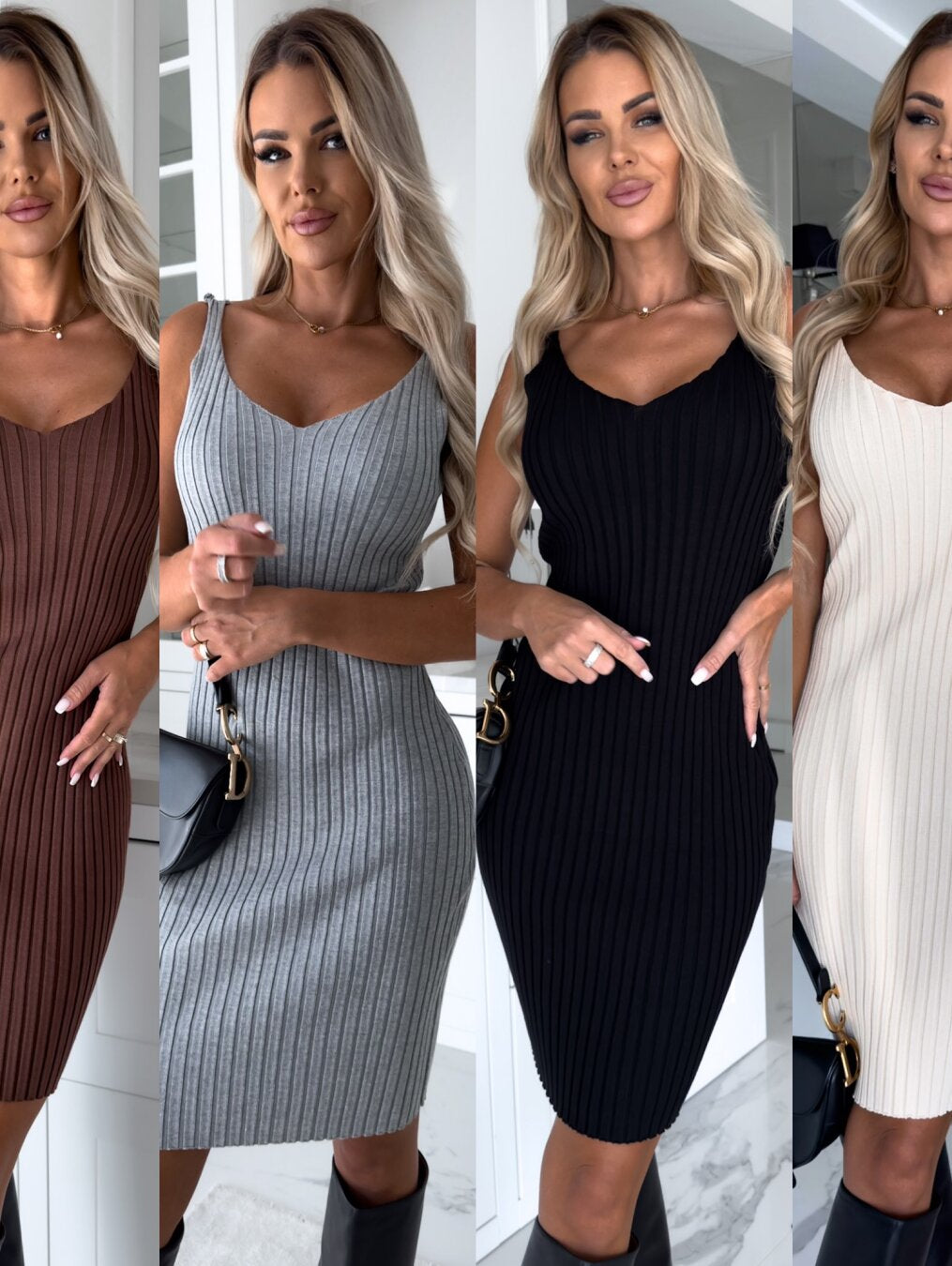 Valenzora - Sleeveless dress with matching sweater