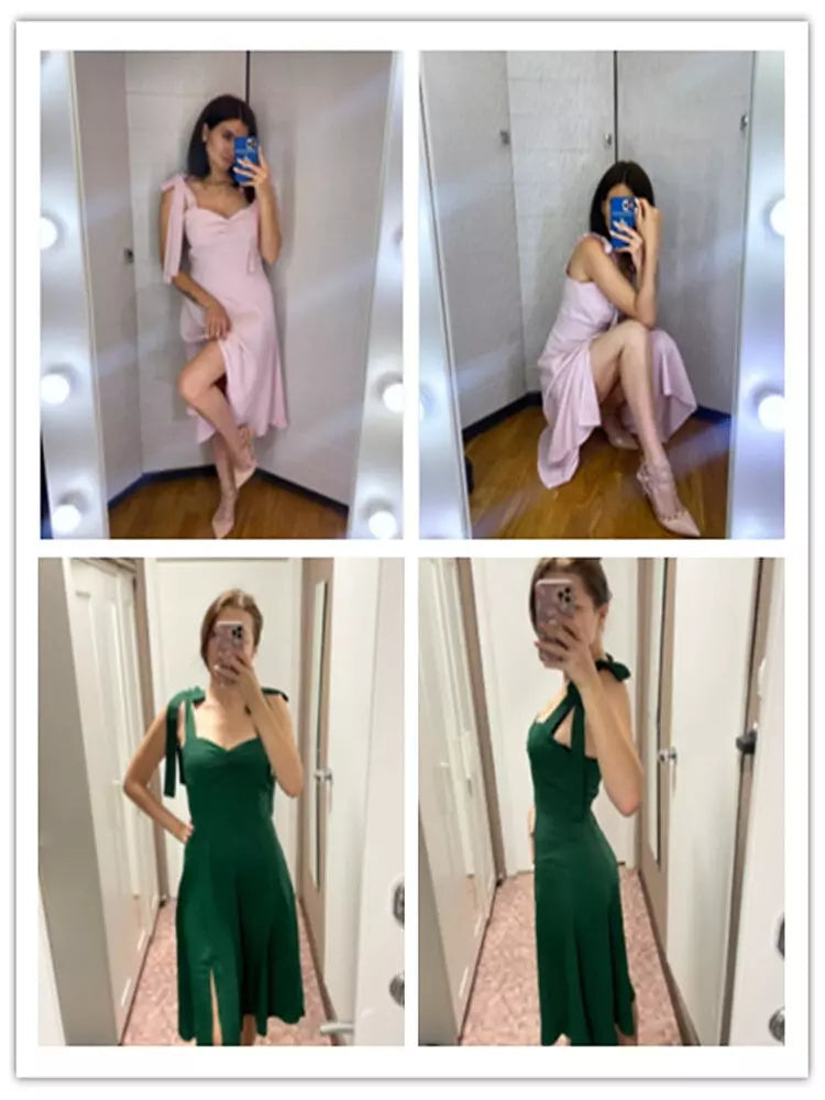Valenzora | Backless Corset Korean Midi Dress for Women