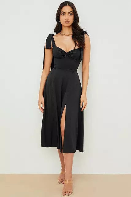 Valenzora | Backless Corset Korean Midi Dress for Women