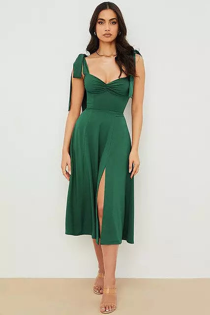 Valenzora | Backless Corset Korean Midi Dress for Women