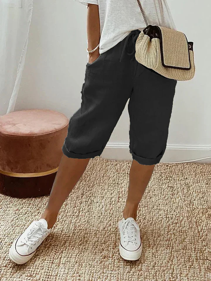 Valenzora | Cotton and linen shorts for women