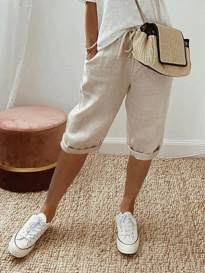 Valenzora | Cotton and linen shorts for women