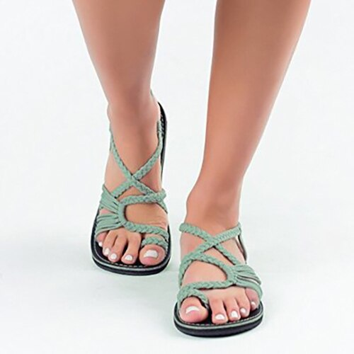Valenzora | Stylish flat sandals made from palm leaves - Comfortable and chic summer shoes