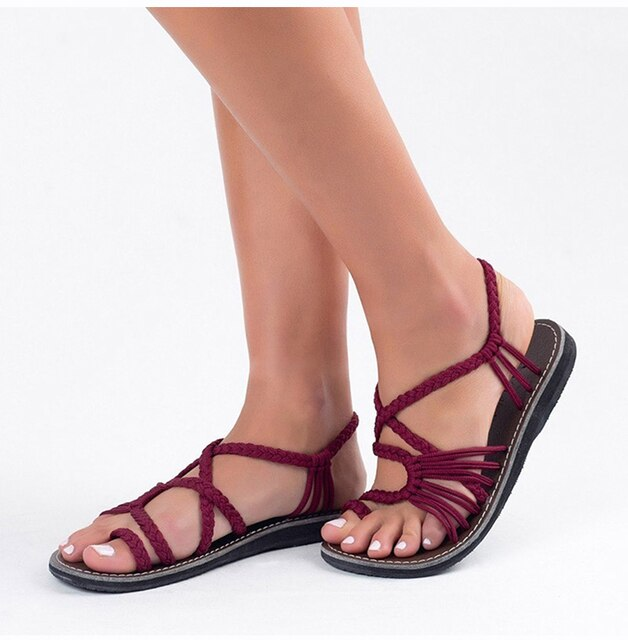 Valenzora | Stylish flat sandals made from palm leaves - Comfortable and chic summer shoes
