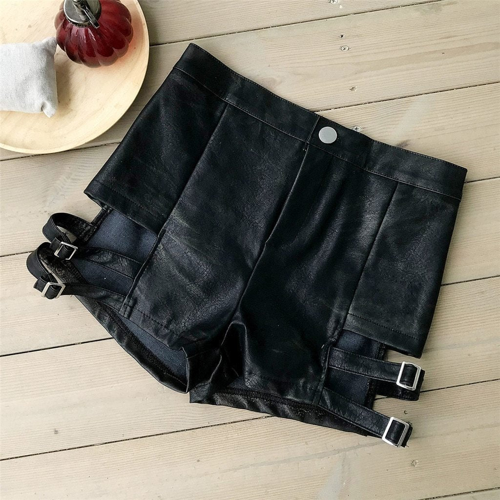 Valenzora | Leder-Mini-Slim-Hüftshorts