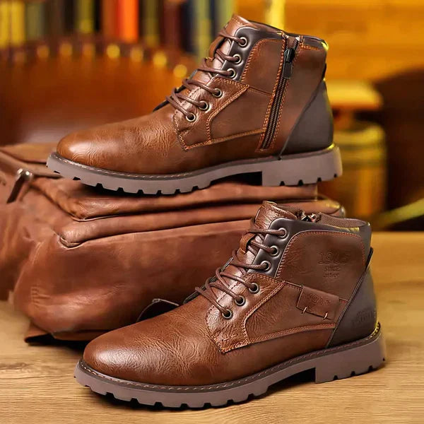 Lederstiefel mit Reißverschluss