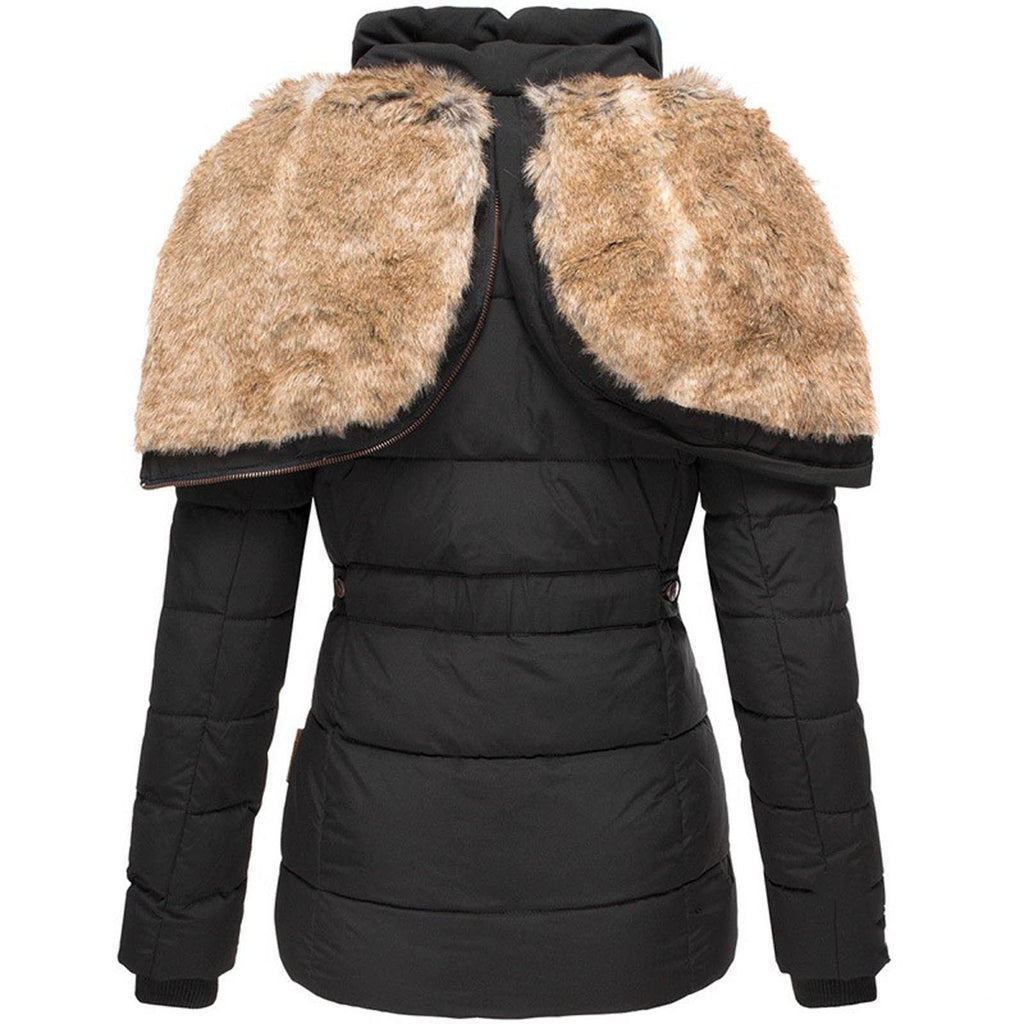Valenzora | Warm winter jacket with fur lining for women