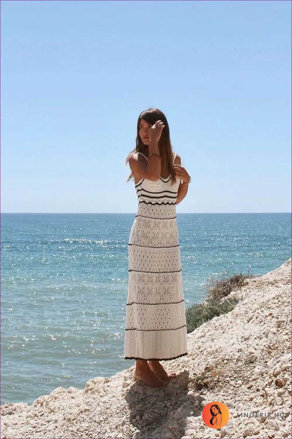 Valenzora | Boho Chevron Midi Dress - Effortless Summer Style