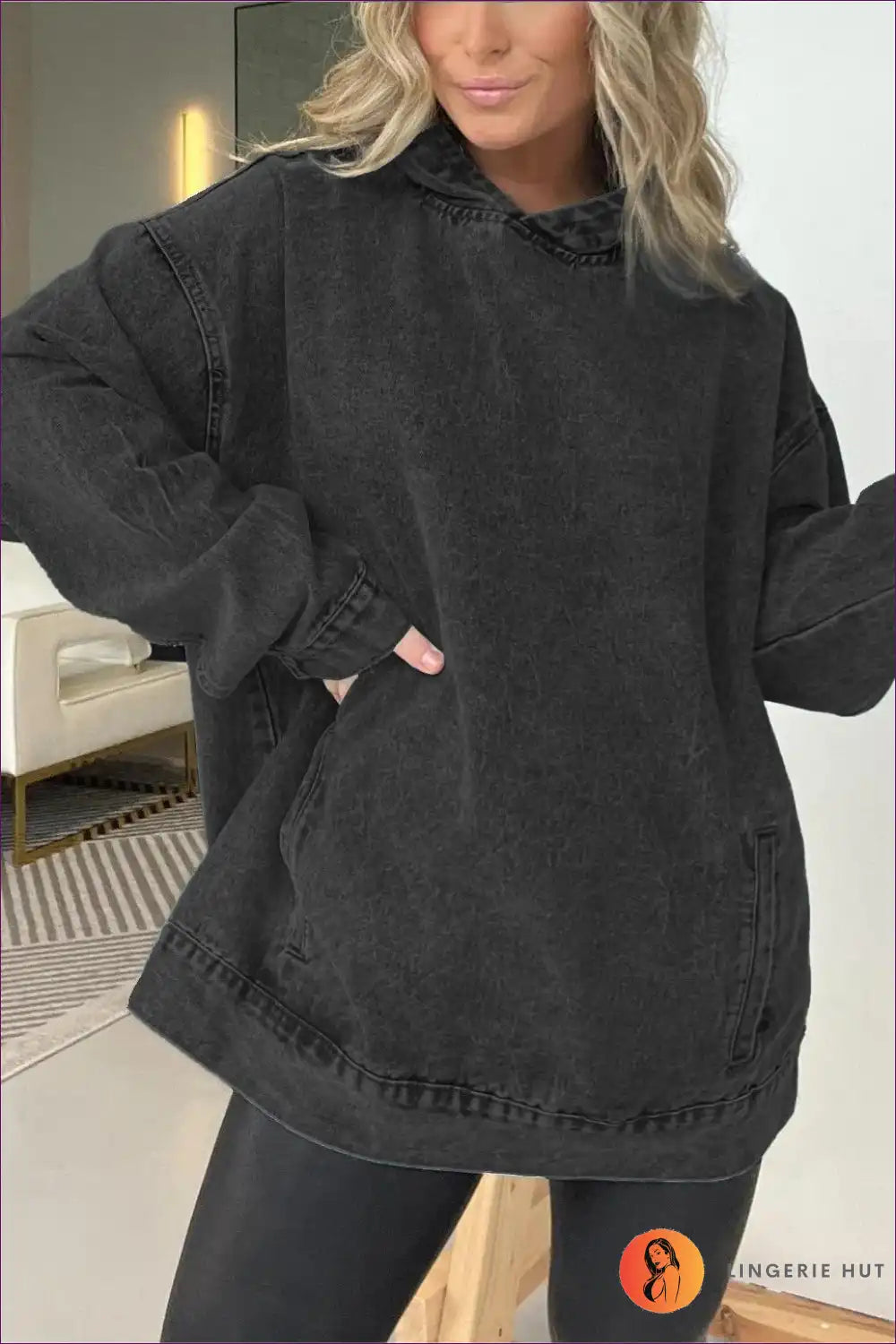 Valenzora | Stylisher lässiger Jeans-Hoodie – Mühelos cool