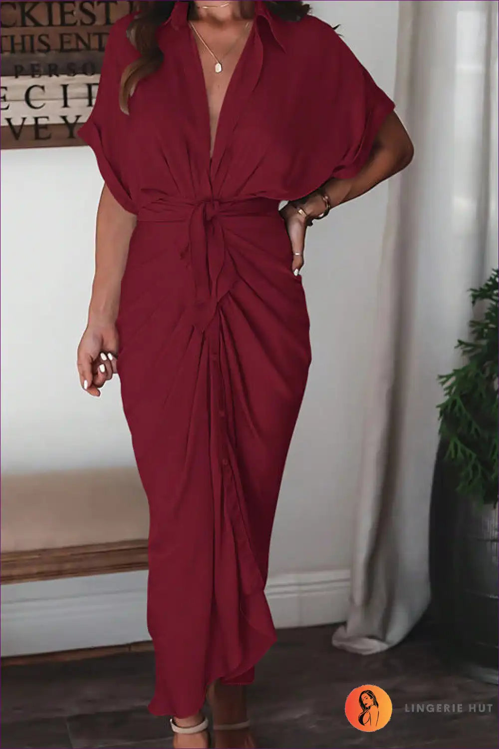 Valenzora | Elegant white draped midi dress - Timelessly chic
