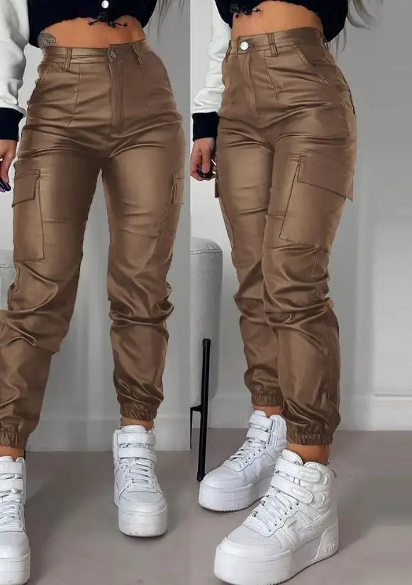Valenzora | Lightweight faux leather trousers