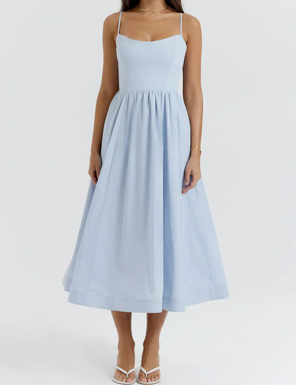 Valenzora | Elegantes Leinen-Midikleid