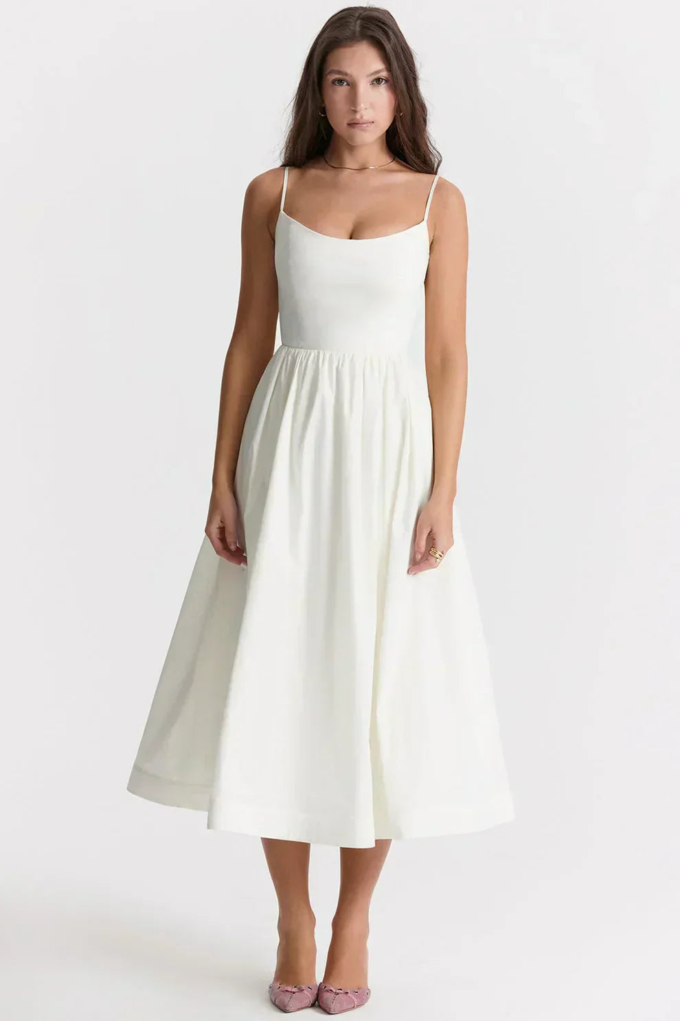 Valenzora | Elegantes Leinen-Midikleid