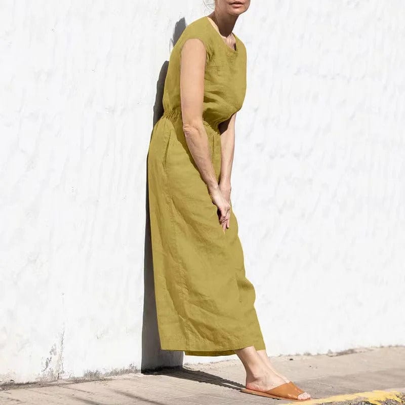 Jumpsuit aus Baumwolle und Leinen
