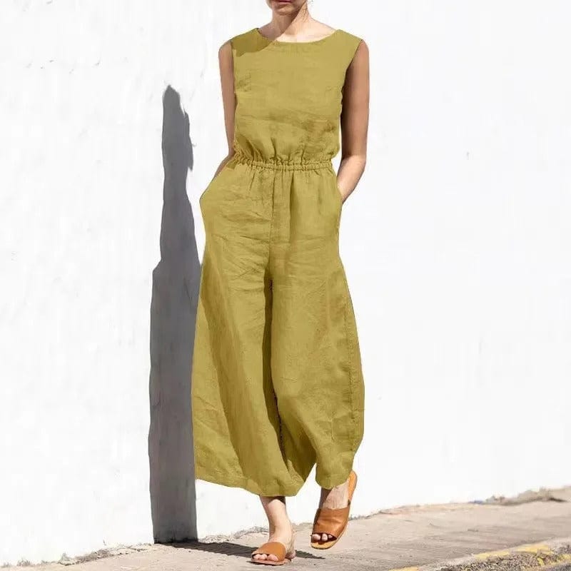 Jumpsuit aus Baumwolle und Leinen