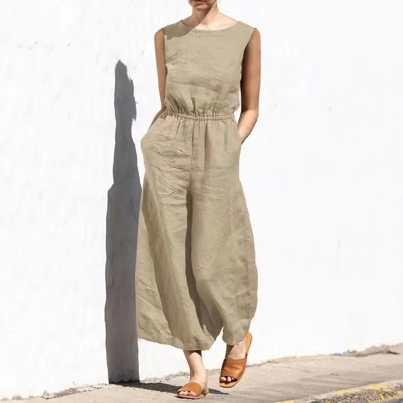 Jumpsuit aus Baumwolle und Leinen