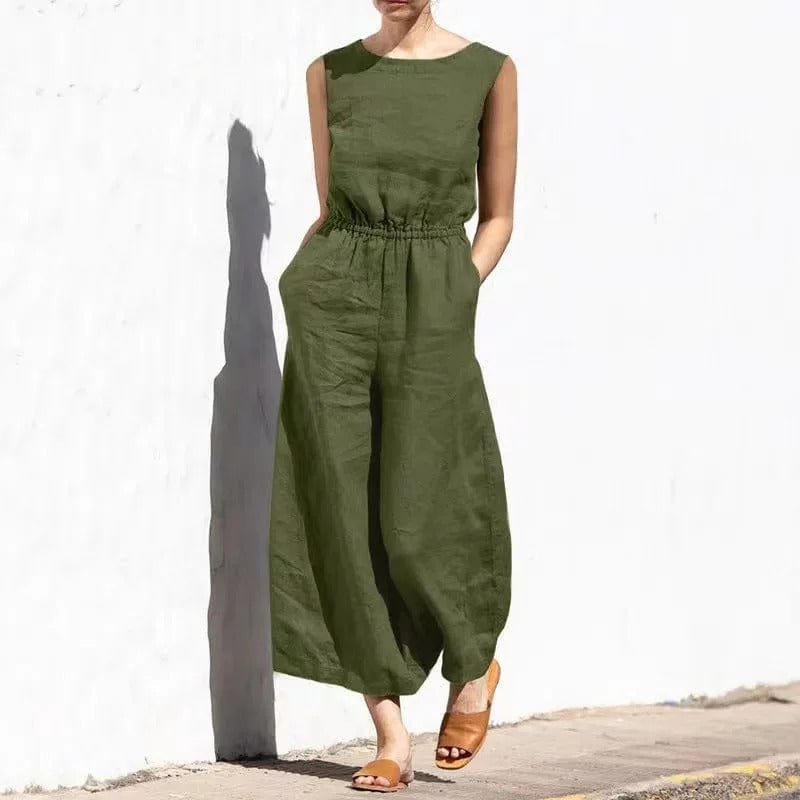 Jumpsuit aus Baumwolle und Leinen
