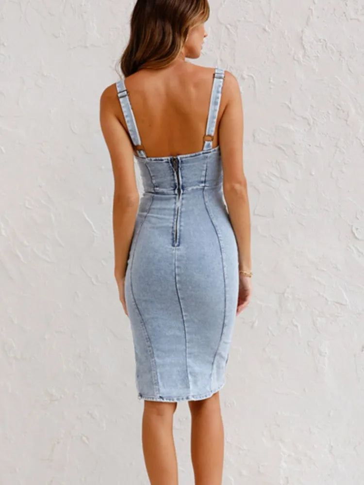 Valenzora | Jeanskleid mit verstellbaren Trägern