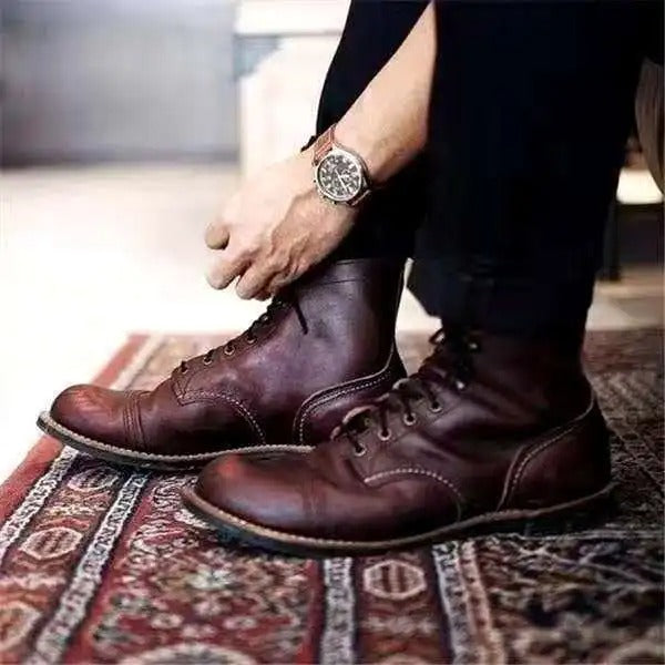 Valenzora | Vintage Leather Boots with Laces