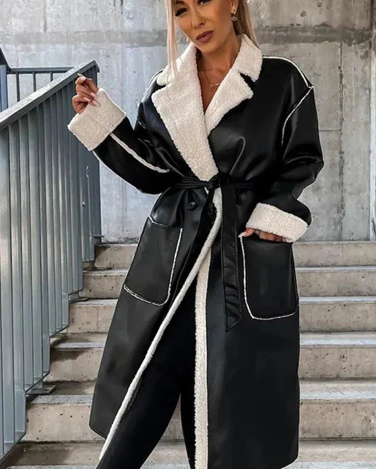 Lederjacke mit Fell